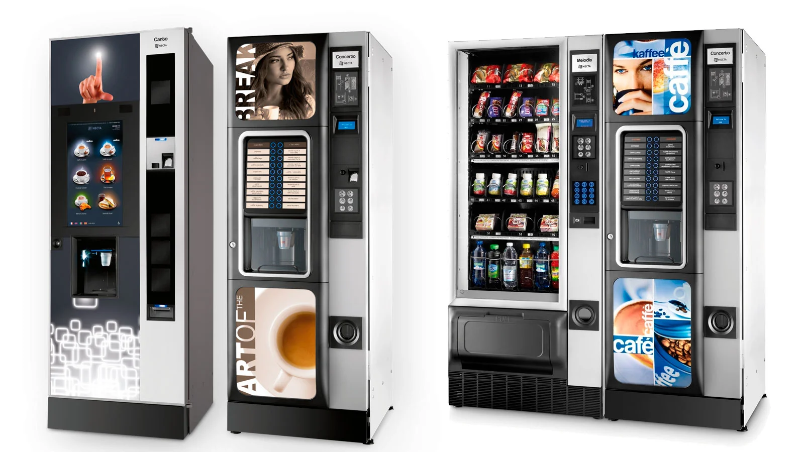 Makina saltzaileak Cafe Edariak Janaria